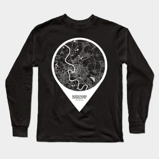 Dusseldorf, Germany City Map - Travel Pin Long Sleeve T-Shirt